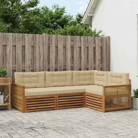 Ensemble de canapés d'extérieur 4 pcs Naturel et Beige 626422626422
