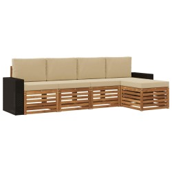 Ensemble de canapés d'extérieur 5 pcs Naturel et Beige 626423626423