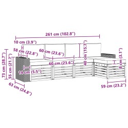 Ensemble de canapés d'extérieur 5 pcs Naturel et Beige 626423626423