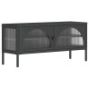 Meuble TV noir 105x35x50 cm verre et acier 626424626424