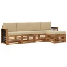 Ensemble de canapés d'extérieur 5 pcs Naturel et Beige 626425626425