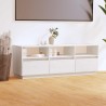 Meuble TV Blanc 140x37x50 cm Bois de pin massif 626429626429