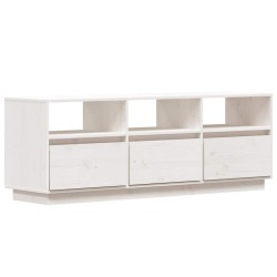 Meuble TV Blanc 140x37x50 cm Bois de pin massif 626429626429