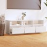 Meuble TV Blanc 140x37x50 cm Bois de pin massif 626429626429