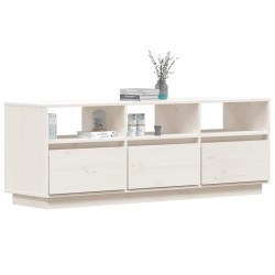 Meuble TV Blanc 140x37x50 cm Bois de pin massif 626429626429