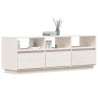 Meuble TV Blanc 140x37x50 cm Bois de pin massif 626429626429