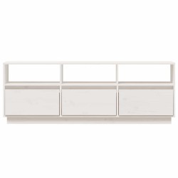 Meuble TV Blanc 140x37x50 cm Bois de pin massif 626429626429