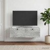 Meuble TV mural Gris béton 98 x 41 x 30 cm Bois d'ingénierie 626430626430