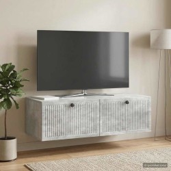 Meuble TV mural Gris béton 98 x 41 x 30 cm Bois d'ingénierie 626430626430