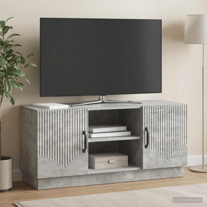 Meuble TV Gris béton 102 x 34,5 x 47 cm Bois d'ingénierie 626432626432