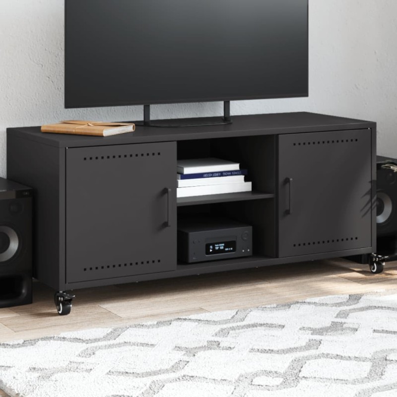 Meuble TV noir 100,5x39x43,5 cm acier 626435626435