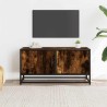 Meuble TV chêne fumé 80x34,5x40 cm bois d'ingénierie et métal 626436626436