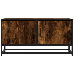 Meuble TV chêne fumé 80x34,5x40 cm bois d'ingénierie et métal 626436626436