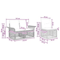 Ensemble de canapé de jardin 5 pcs Gris polyrotin 626441626441