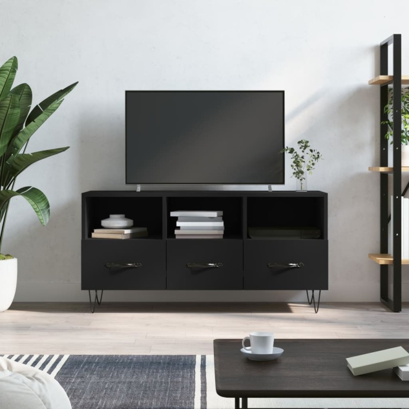 Meuble TV noir 102x36x50 cm bois d'ingénierie 626447626447