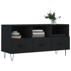 Meuble TV noir 102x36x50 cm bois d'ingénierie 626447626447