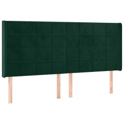 Tête de lit avec oreilles Vert foncé 163x16x118/128 cm Velours 626451626451