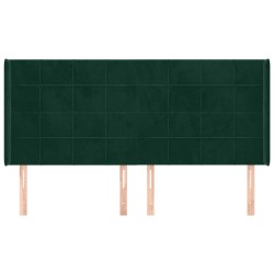 Tête de lit avec oreilles Vert foncé 163x16x118/128 cm Velours 626451626451