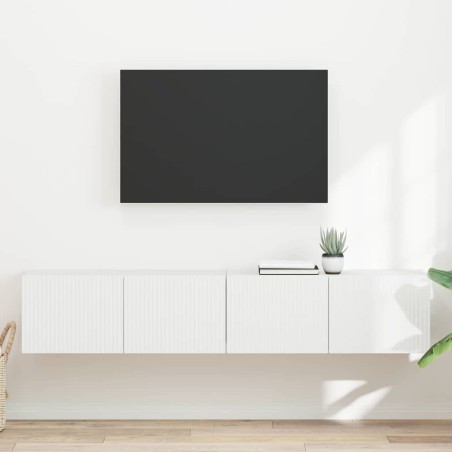 Meuble TV mural Montage mural 2 pcs Blanc 78,5 x 31 x 29,5 cm 626456626456