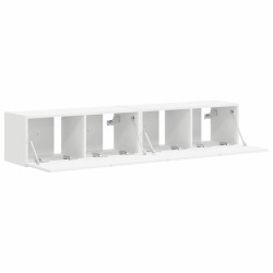 Meuble TV mural Montage mural 2 pcs Blanc 78,5 x 31 x 29,5 cm 626456626456