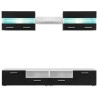 Ensemble mural pour TV 5 pcs avec lumières LED Noir brillant 626458626458
