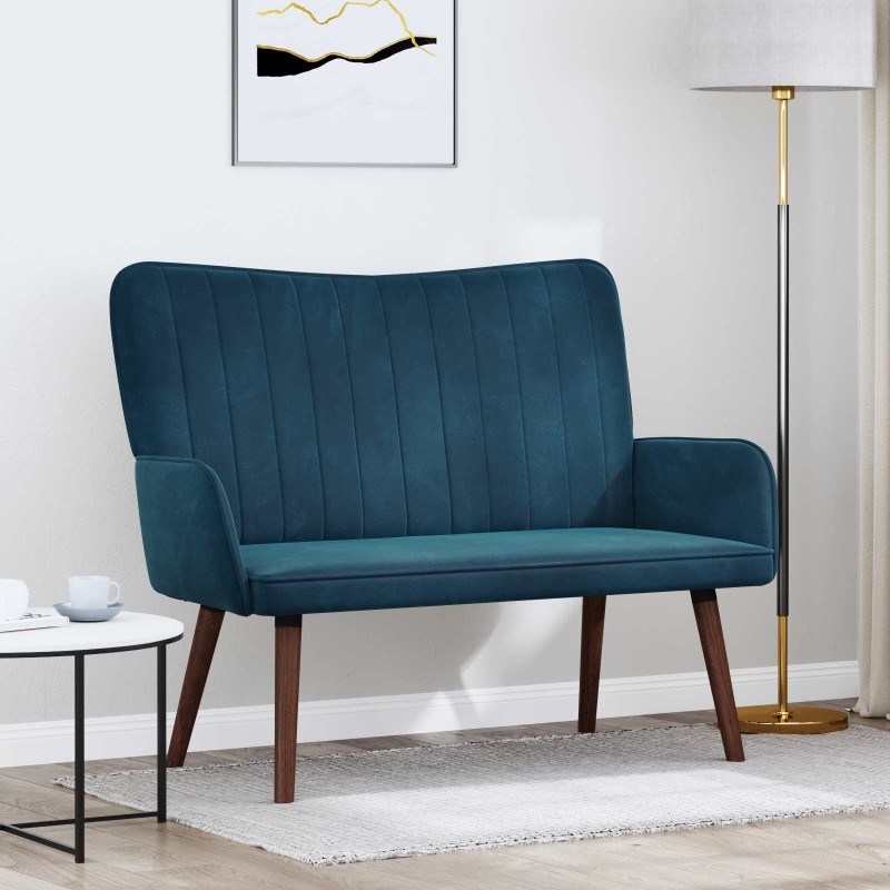 Sofa 2 places Bleu 115 x 61 x 87 cm Velours (V) 626462626462