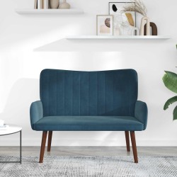 Sofa 2 places Bleu 115 x 61 x 87 cm Velours (V) 626462626462
