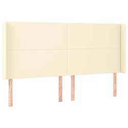 Tête de lit avec oreilles Crème 163x16x118/128 cm Similicuir 626463626463