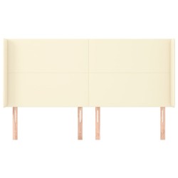 Tête de lit avec oreilles Crème 163x16x118/128 cm Similicuir 626463626463