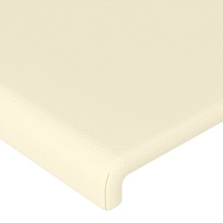 Tête de lit avec oreilles Crème 163x16x118/128 cm Similicuir 626463626463