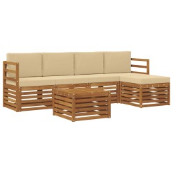 Ensemble de canapés d'extérieur 6 pcs Naturel et Beige 626464626464