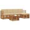 Ensemble de canapés d'extérieur 6 pcs Naturel et Beige 626464626464