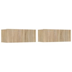 Meubles TV 2 pcs chêne sonoma 80x30x30 cm bois d'ingénierie 626465626465