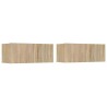 Meubles TV 2 pcs chêne sonoma 80x30x30 cm bois d'ingénierie 626465626465