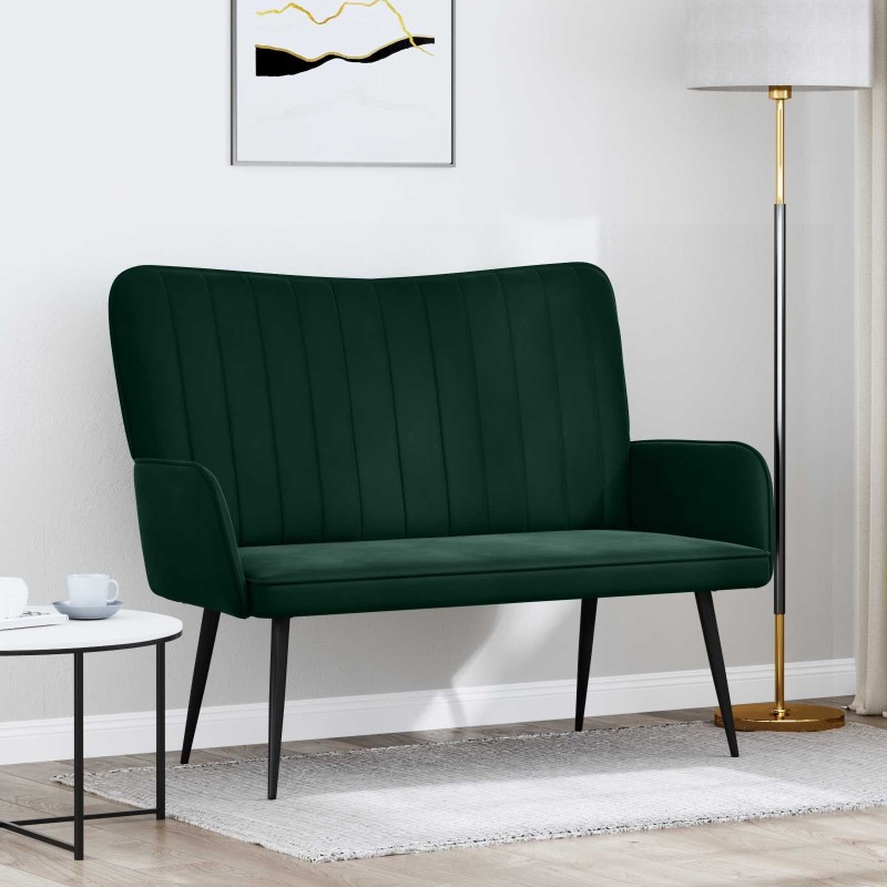 Sofa 2 places Vert foncé 115 x 61 x 87 cm Velours (V) 626468626468