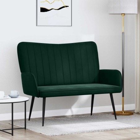 Sofa 2 places Vert foncé 115 x 61 x 87 cm Velours (V) 626468626468