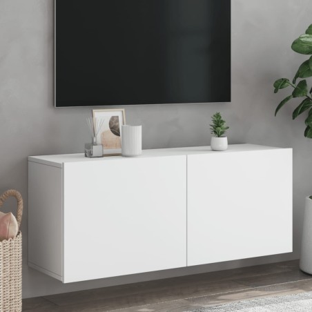 Meuble TV mural blanc 100x30x41 cm 626469626469