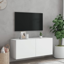 Meuble TV mural blanc 100x30x41 cm 626469626469