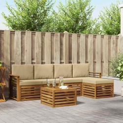 Ensemble de canapés d'extérieur 6 pcs Naturel et Beige 626470626470