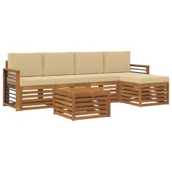 Ensemble de canapés d'extérieur 6 pcs Naturel et Beige 626470626470
