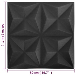 Panneaux muraux 24 pcs Origami Noir 50 x 50 cm Mousse XPS 626471626471
