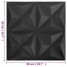 Panneaux muraux 24 pcs Origami Noir 50 x 50 cm Mousse XPS 626471626471