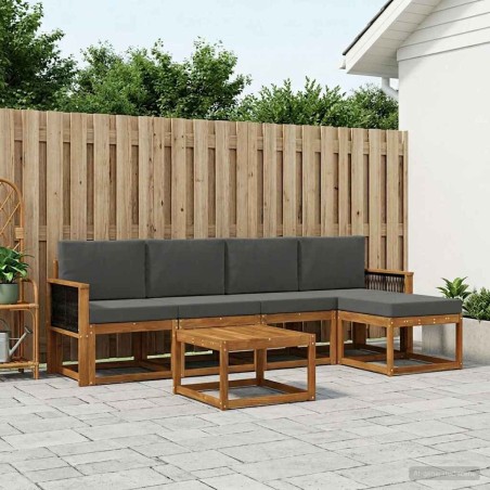Ensemble de canapés d'extérieur 6 pcs Naturel et Anthracite 626481626481