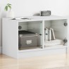 Meuble TV avec portes en verre blanc 68x37x42 cm 626482626482