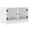 Meuble TV avec portes en verre blanc 68x37x42 cm 626482626482