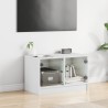 Meuble TV avec portes en verre blanc 68x37x42 cm 626482626482