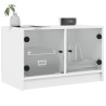 Meuble TV avec portes en verre blanc 68x37x42 cm 626482626482
