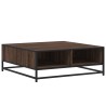 Table basse chêne marron 80x80x30 cm bois d'ingénierie et métal 626485626485