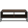 Table basse chêne marron 80x80x30 cm bois d'ingénierie et métal 626485626485