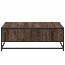 Table basse chêne marron 80x80x30 cm bois d'ingénierie et métal 626485626485